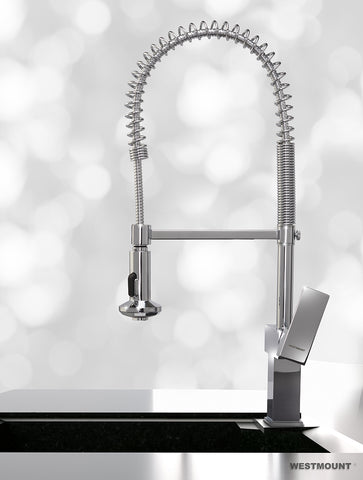 WINDSOR  |  Single Lever, Solid Brass, Pull Down Kitchen Faucet - Westmount Waterworks