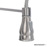 CHLOE BRUSHED NICKEL |  Single Lever Pull Down Kitchen Faucet - Westmount Waterworks