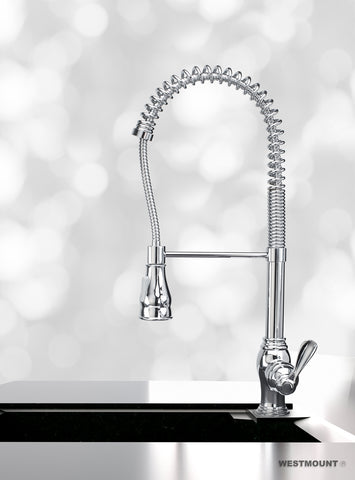 CHLOE CHROME FINISHED |  Single Lever Pull Down Kitchen Faucet - Westmount Waterworks