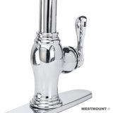 CHLOE CHROME FINISHED |  Single Lever Pull Down Kitchen Faucet - Westmount Waterworks